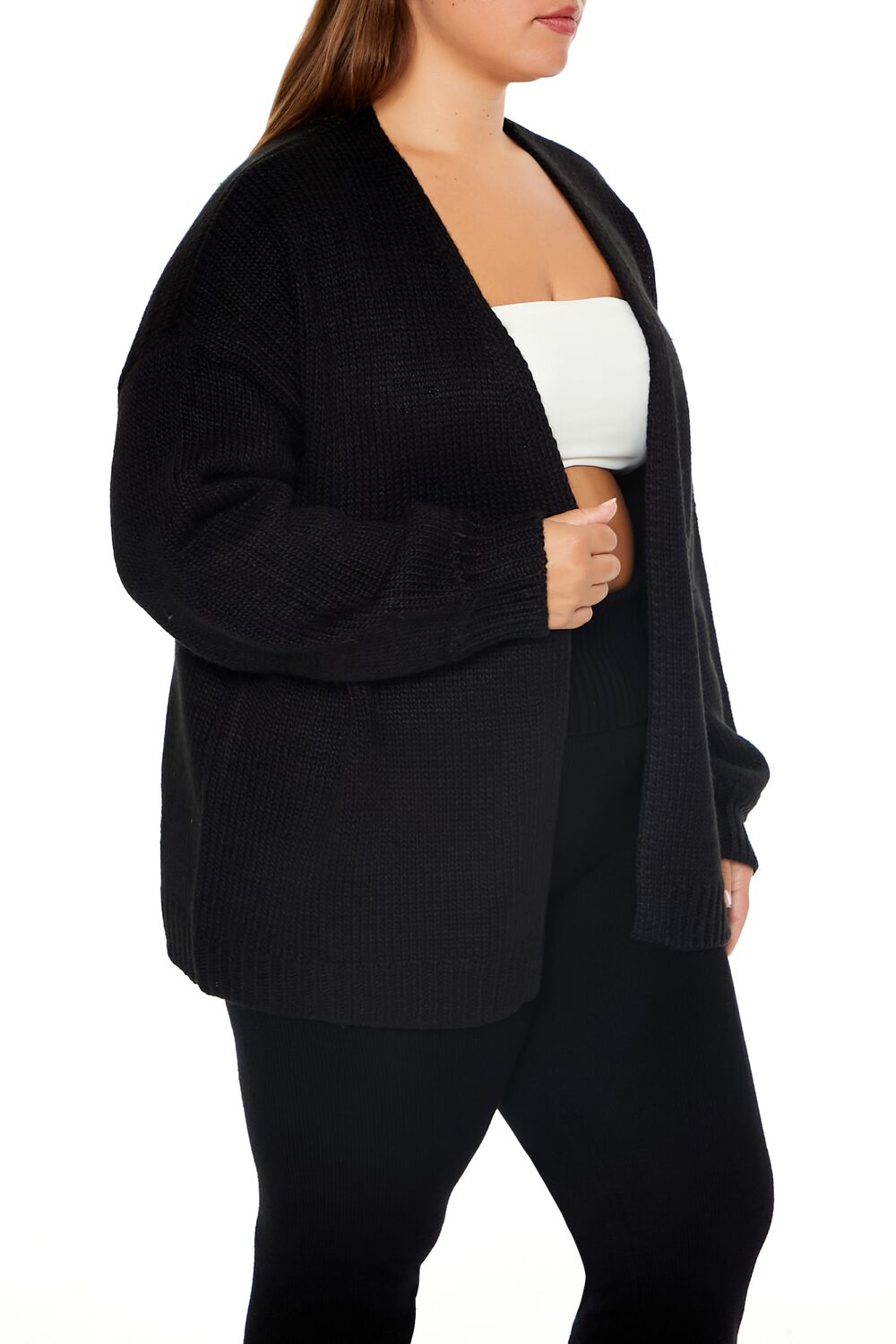 Plus Size Open-Front Cardigan Sweater