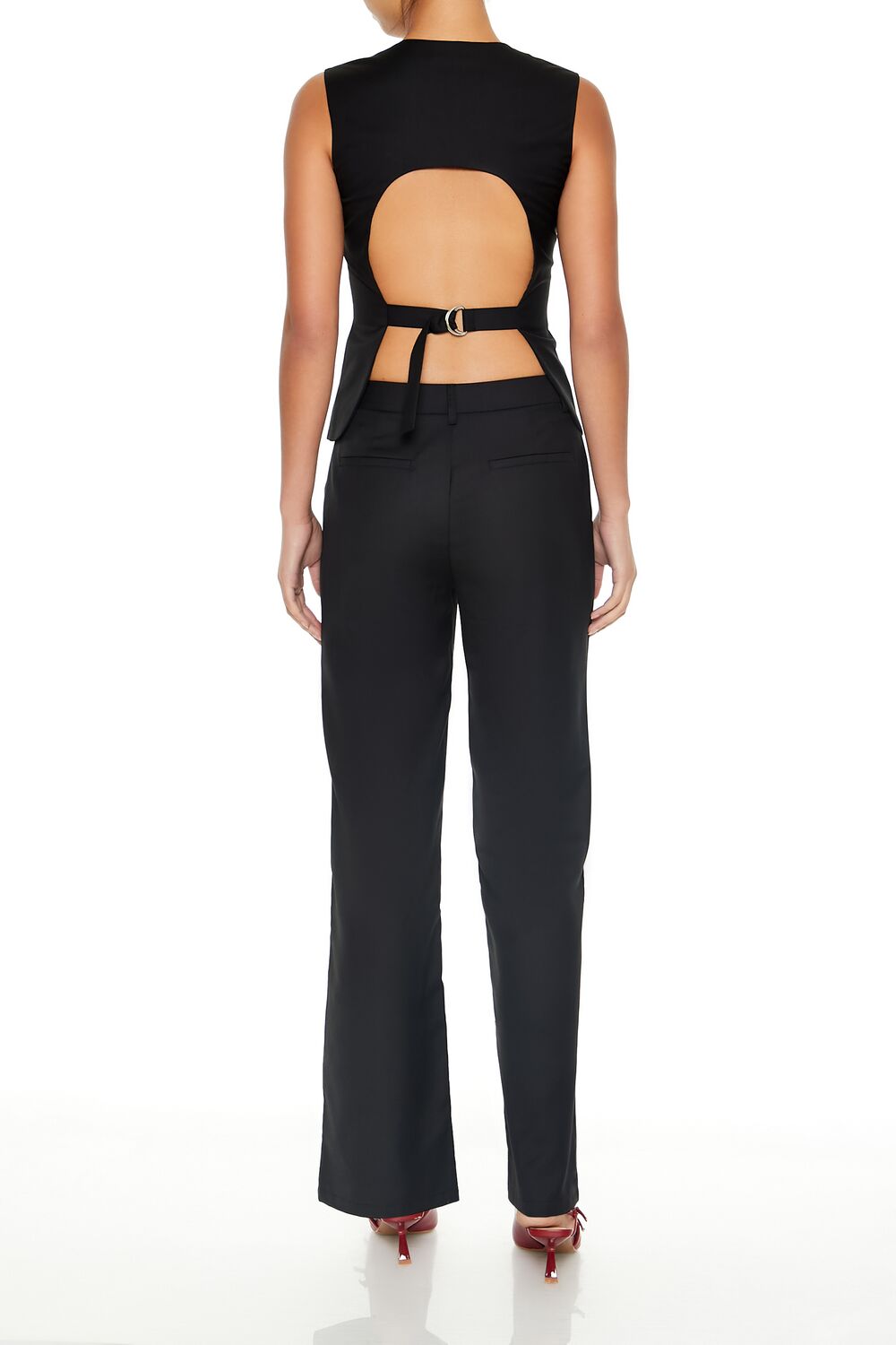 Twill Cutout Vest & Pants Set