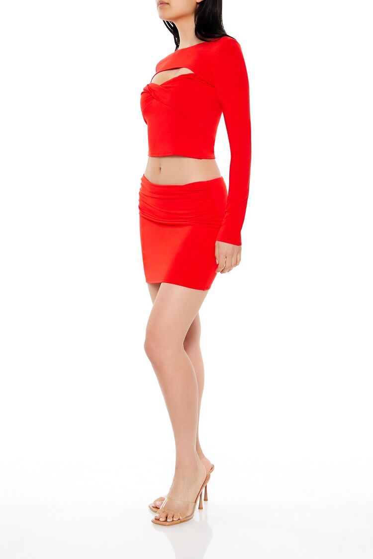 Cutout Crop Top & Mini Skirt Set