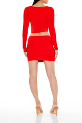 Cutout Crop Top & Mini Skirt Set