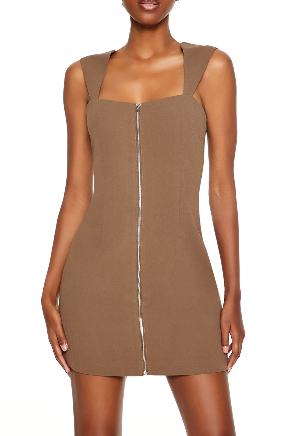 Bodycon Zip-Up Mini Dress