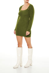 Cable Knit Sweater Dress & Shrug Set