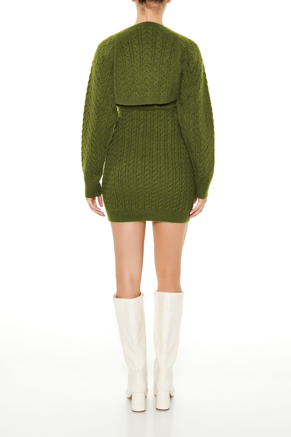 Cable Knit Sweater Dress & Shrug Set