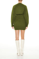 Cable Knit Sweater Dress & Shrug Set