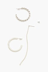 Twisted Hoop & Duster Earring Set