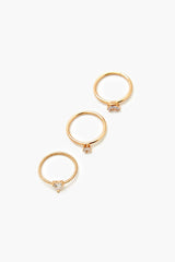 Faux Gem Ring Set