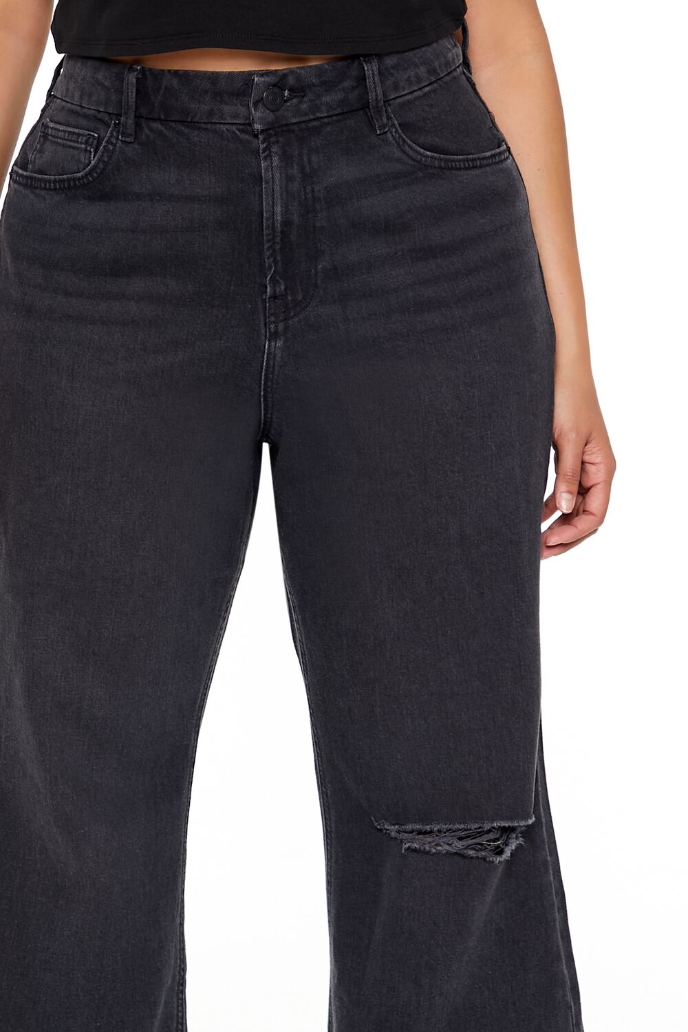 Plus Size Destroyed High-Rise Jeans