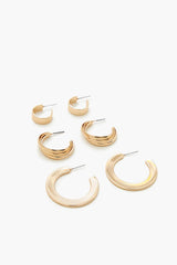 Smooth Multi-Hoop Earring Set