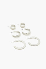 Smooth Multi-Hoop Earring Set