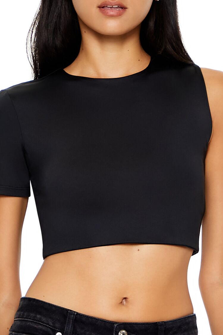 Contour Sculpt Asymmetrical Cropped Tee