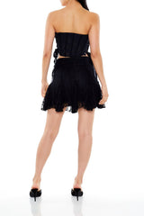 Lace Godet A-Line Mini Skirt
