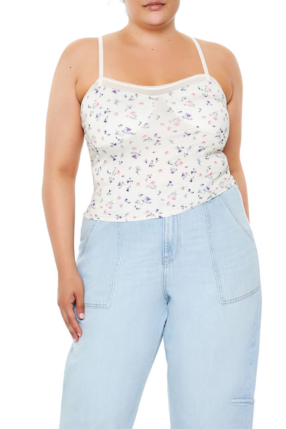 Plus Size Ditsy Floral Print Cami