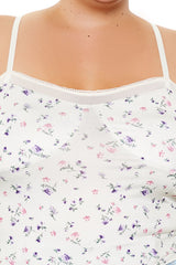 Plus Size Ditsy Floral Print Cami
