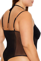 Plus Size Mesh Halter Bodysuit