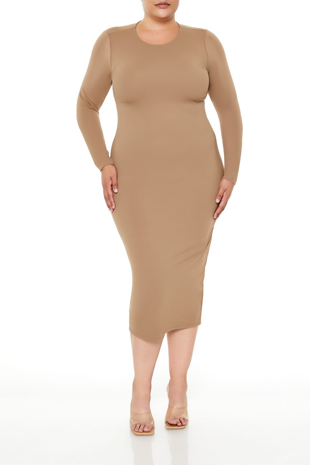 Plus Size Contour Sculpt Midi Dress