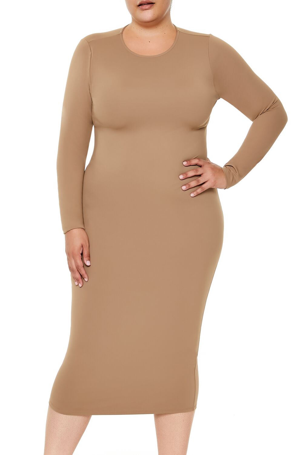 Plus Size Contour Sculpt Midi Dress