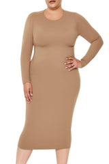 Plus Size Contour Sculpt Midi Dress