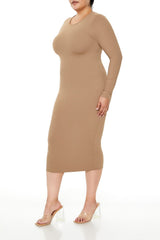 Plus Size Contour Sculpt Midi Dress