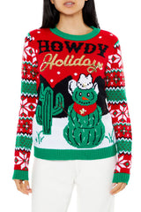 Howdy Holidays Cactus Snowman Sweater