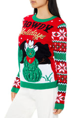 Howdy Holidays Cactus Snowman Sweater