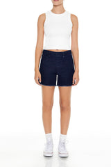 Frayed High-Rise Denim Shorts