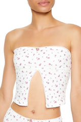 Seamless Floral Tube Top