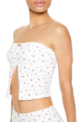 Seamless Floral Tube Top
