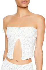 Seamless Floral Tube Top