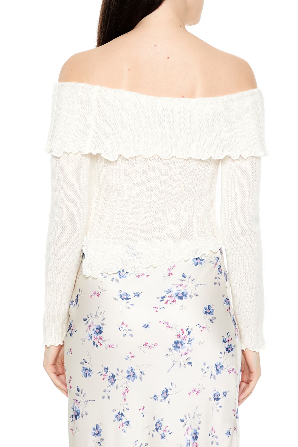 Ribbed Off-the-Shoulder Sweater