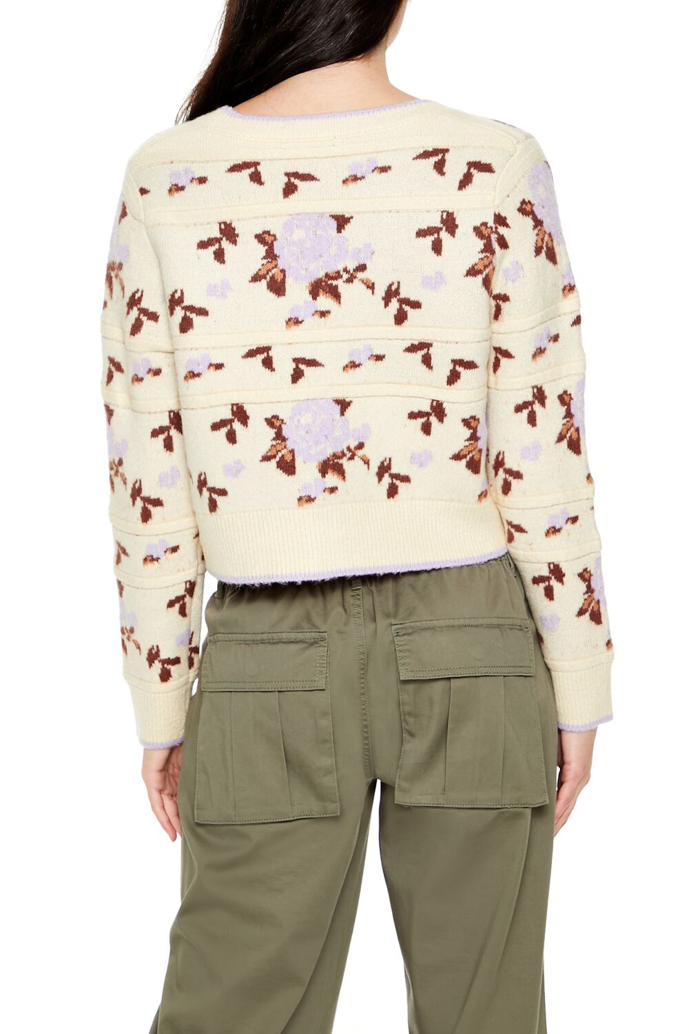 Floral Print Cardigan Sweater