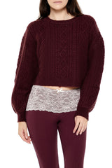 Cropped Cable Knit Sweater