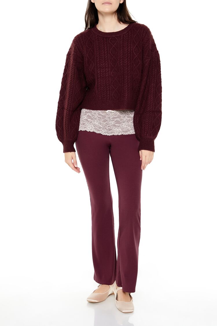 Cropped Cable Knit Sweater