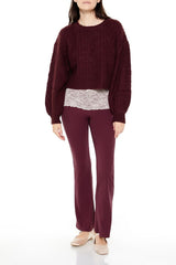 Cropped Cable Knit Sweater