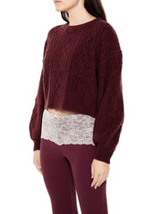 Cropped Cable Knit Sweater