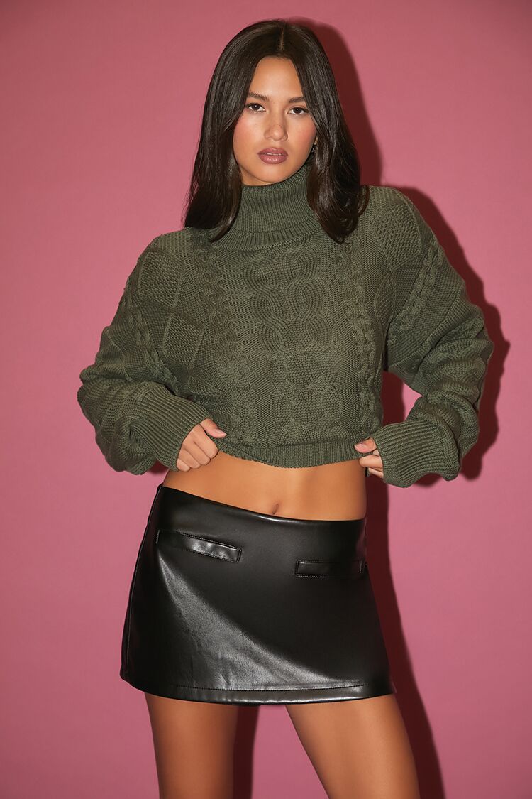 Cable Knit Turtleneck Sweater