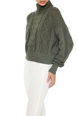 Cable Knit Turtleneck Sweater