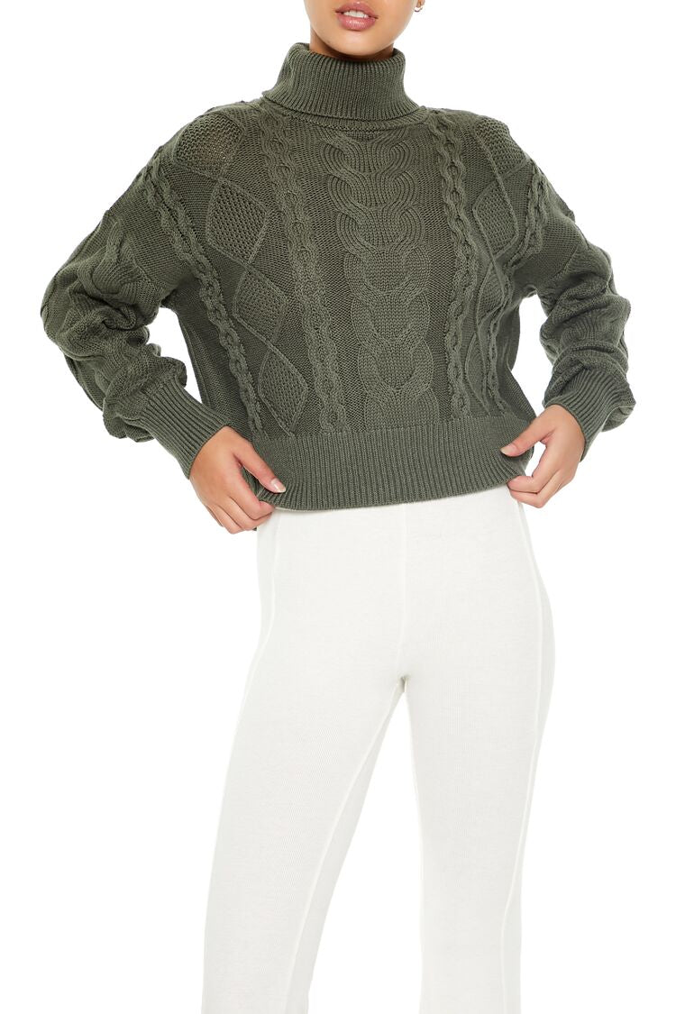 Cable Knit Turtleneck Sweater