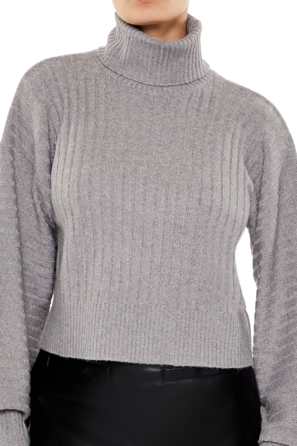 Turtleneck Balloon-Sleeve Sweater