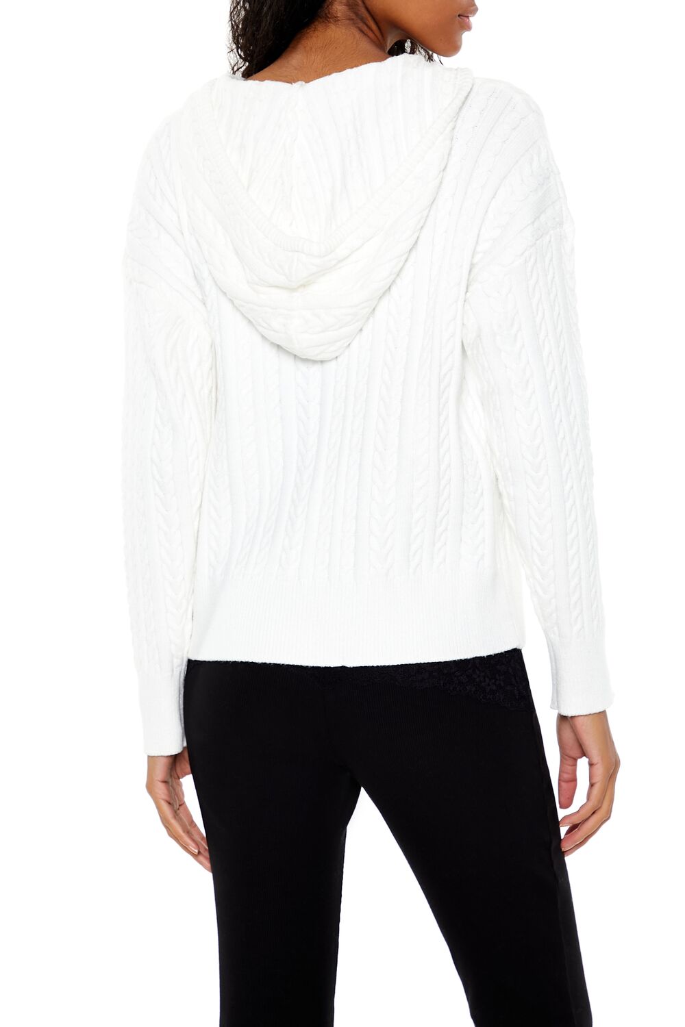 Cable Knit Zip-Up Hoodie