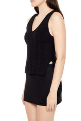 Cable Sweater-Knit Tank Top