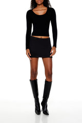 Ribbed Scoop Neck Sweater