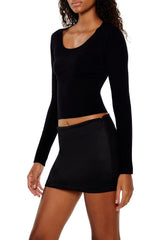 Ribbed Scoop Neck Sweater