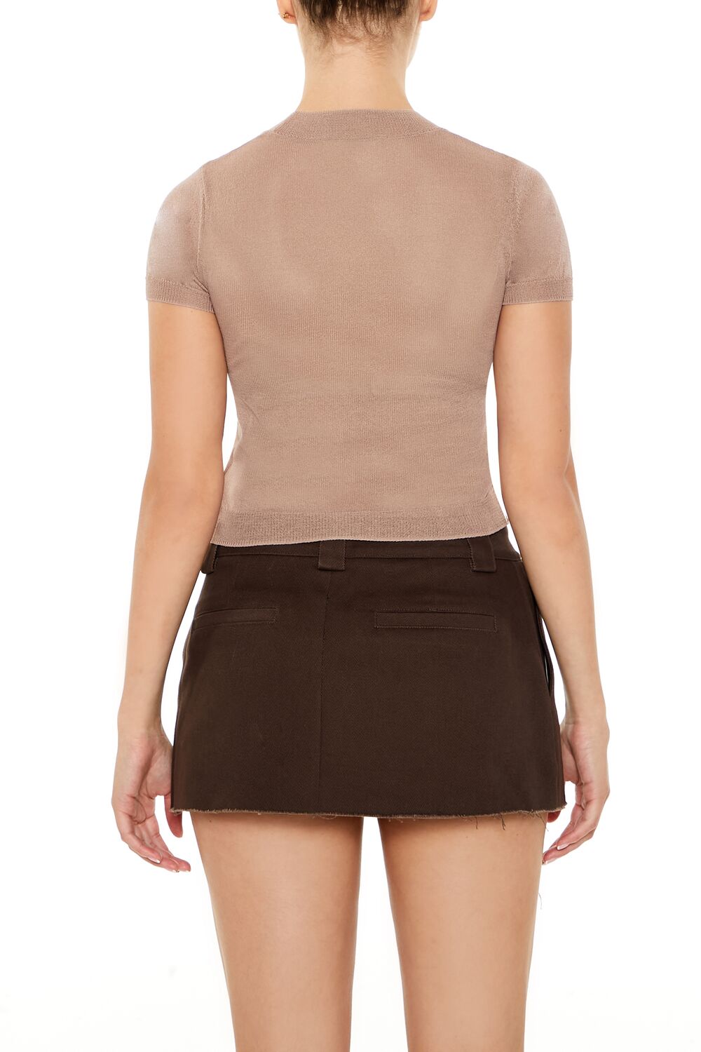 Cropped Sweater-Knit Tee