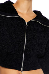 Cropped Zip-Up Sweater