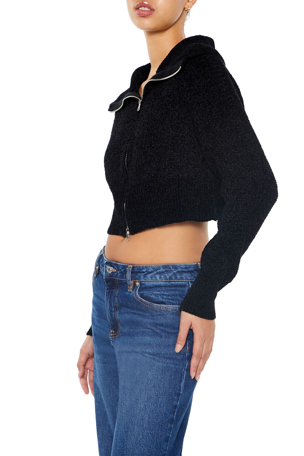 Cropped Zip-Up Sweater