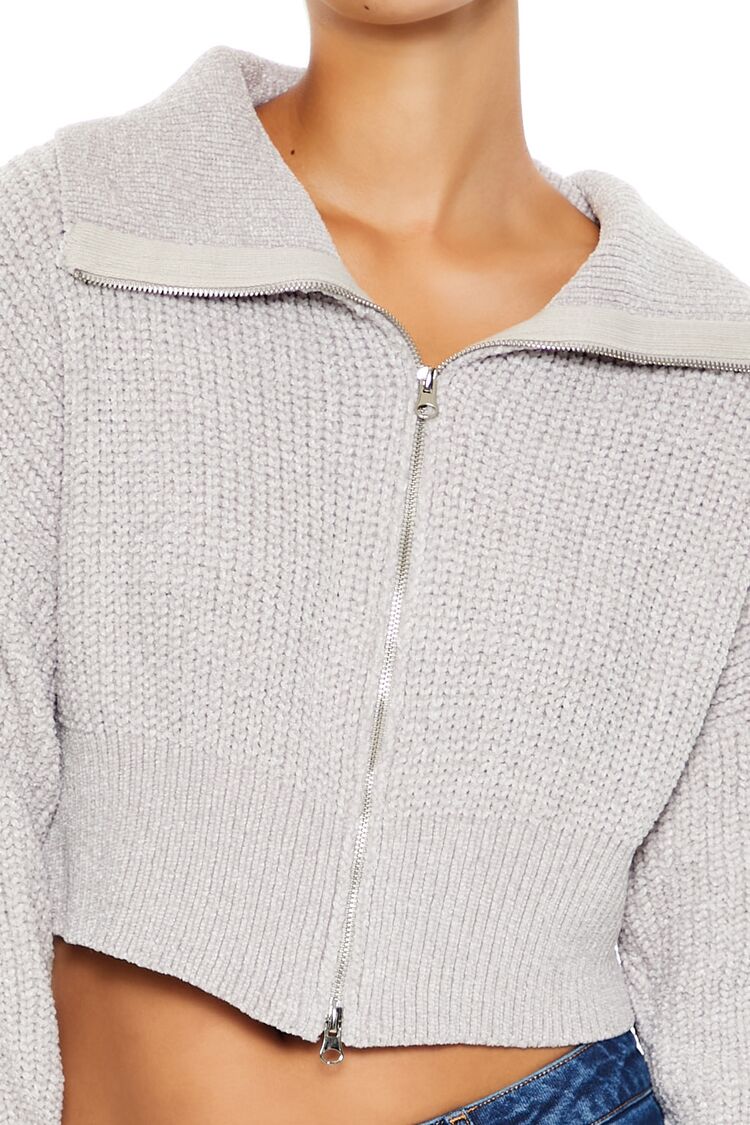 Cropped Zip-Up Sweater