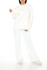 Sweater-Knit Drop-Sleeve Hoodie