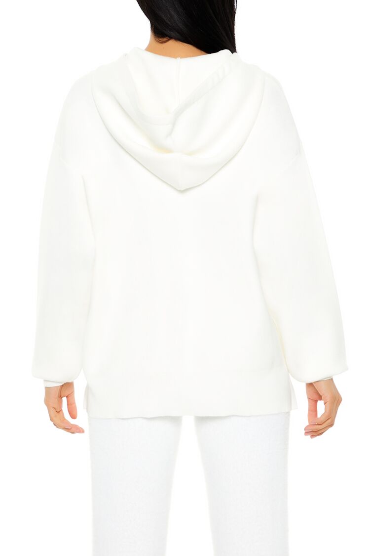 Sweater-Knit Drop-Sleeve Hoodie