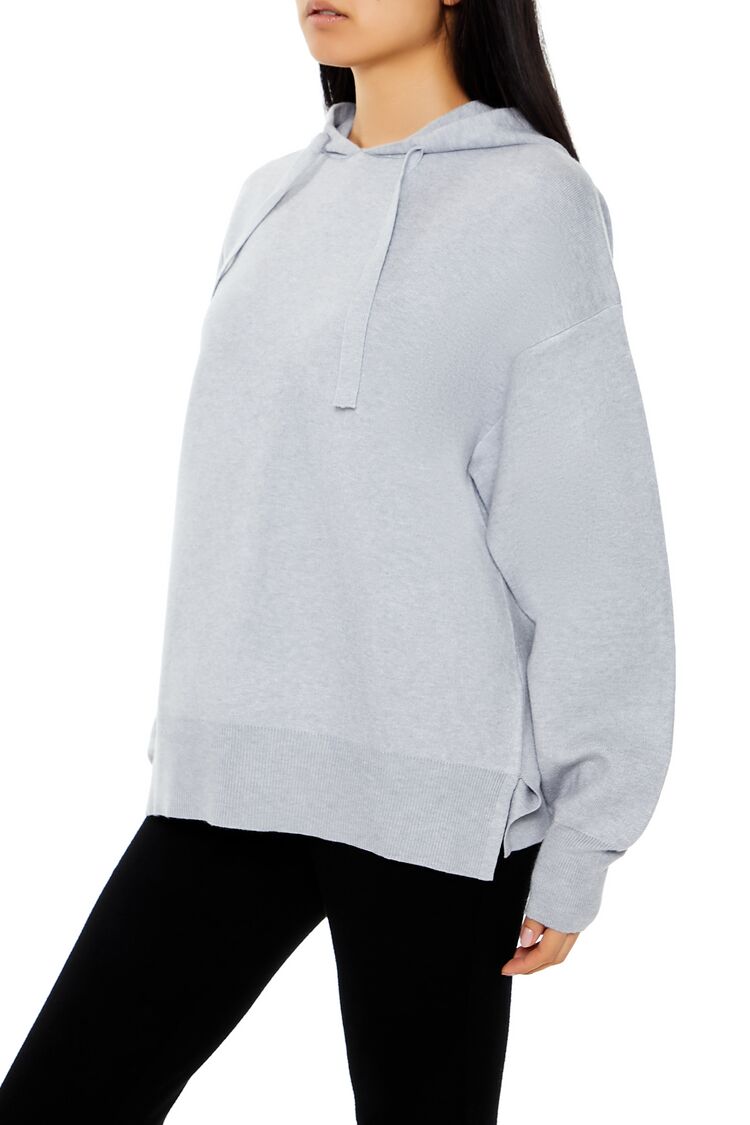 Sweater-Knit Drop-Sleeve Hoodie