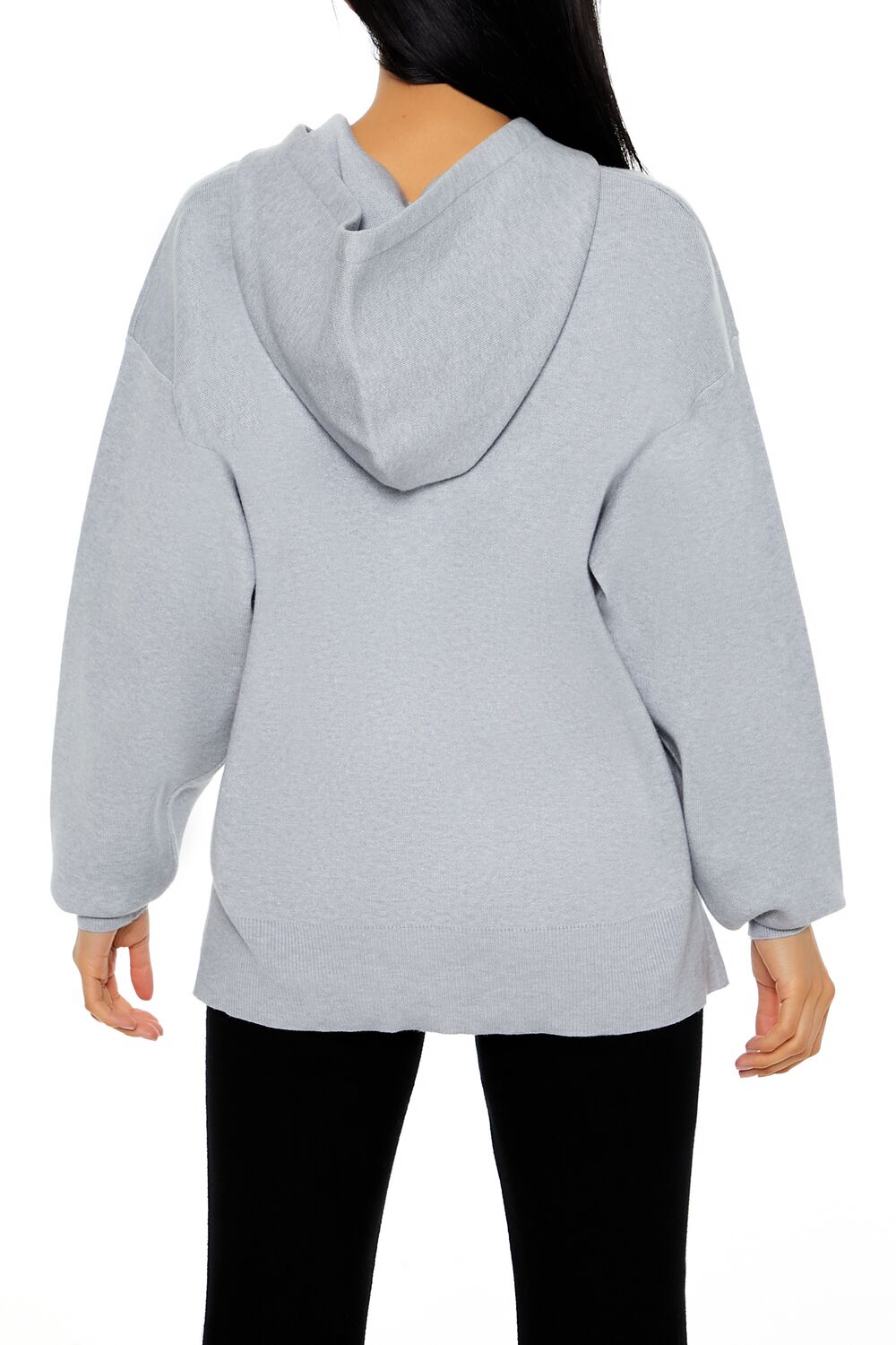Sweater-Knit Drop-Sleeve Hoodie